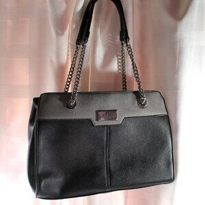 Guess Capra Colorblock Shoulder Bag, Satchel, Black & Gray
